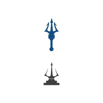 Trident Logo Template vector icon illustration design Illustrazione stock
