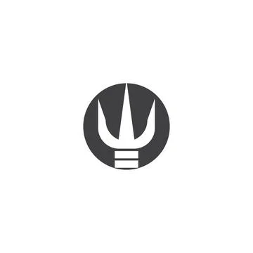 Trident Logo Template vector icon illustration design Stock Illustration