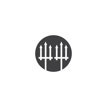 Trident Logo Template vector icon illustration design Stock Illustration