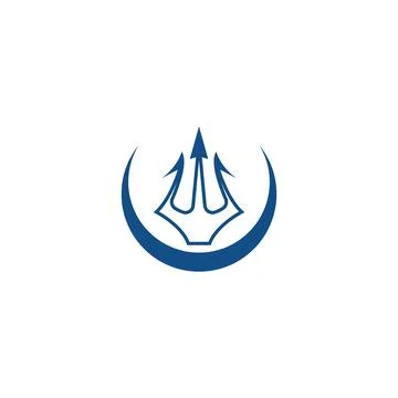 Trident Logo Template vector icon illustration design Illustrazione stock