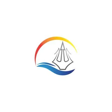 Trident Logo Template vector icon illustration design Stock Illustration