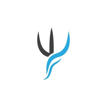 Trident Logo Template vector icon illustration design Stock Illustration