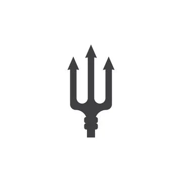 Trident Logo Template vector icon illustration design Illustrazione stock
