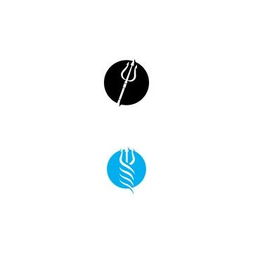 Trident Logo Template vector icon Illustrazione stock