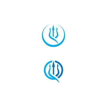 Trident Logo Template vector icon Illustrazione stock