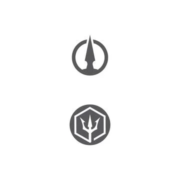 Trident Logo Template vector icon Illustrazione stock