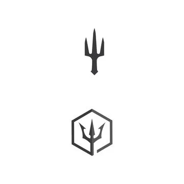 Trident Logo Template vector icon Illustrazione stock