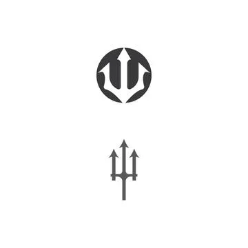 Trident Logo Template vector icon Illustrazione stock