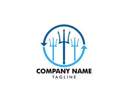 Trident logo template vector icon illustration design Stock Illustration