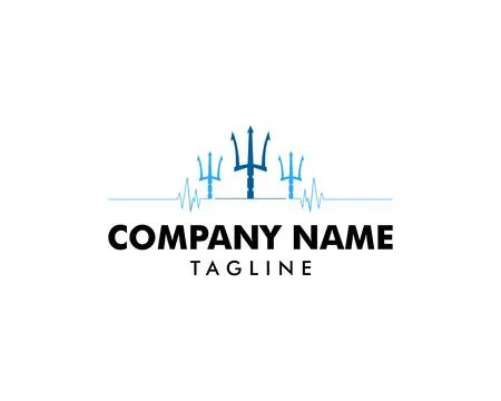 Trident logo template vector icon illustration design Stock Illustration