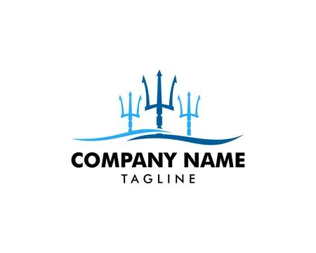Trident logo template vector icon illustration design Stock Illustration
