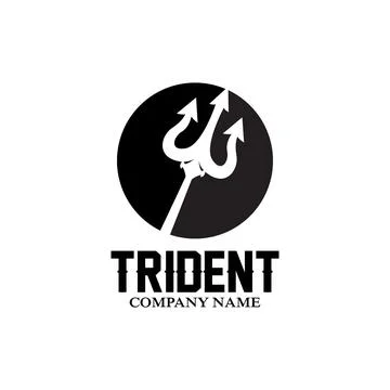 Trident Logo Template Vector Icon Design, god war weapon, spear power of th.. Stock Illustration