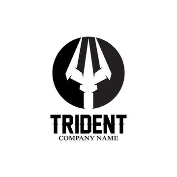 Trident Logo Template Vector Icon Design, god war weapon, spear power of th.. Stock Illustration