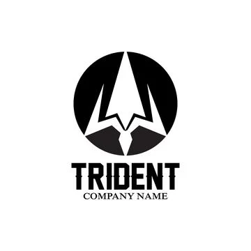 Trident Logo Template Vector Icon Design, god war weapon, spear power of th.. Stock Illustration