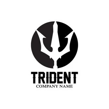 Trident Logo Template Vector Icon Design, god war weapon, spear power of th.. Stock Illustration