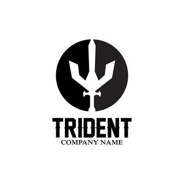 Trident Logo Template Vector Icon Design, god war weapon, spear power of th.. Stock Illustration
