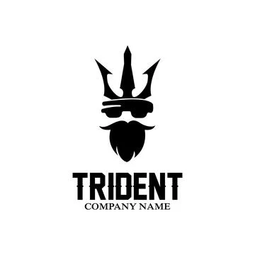 Trident Logo Template Vector Icon Design, god war weapon, spear power of th.. Stock Illustration