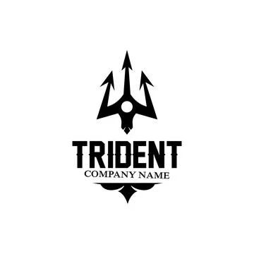 Trident Logo Template Vector Icon Design, god war weapon, spear power of th.. Stock Illustration