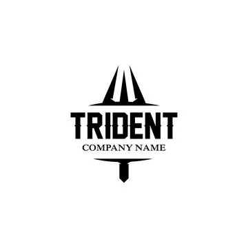 Trident Logo Template Vector Icon Design, god war weapon, spear power of th.. Stock Illustration
