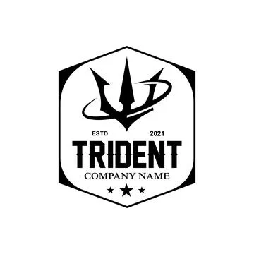 Trident Logo Template Vector Icon Design, god war weapon, spear power of th.. Stock Illustration