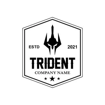 Trident Logo Template Vector Icon Design, god war weapon, spear power of th.. Stock Illustration