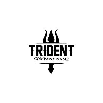 Trident Logo Template Vector Icon Design, god war weapon, spear power of th.. Stock Illustration