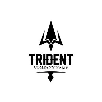Trident Logo Template Vector Icon Design, god war weapon, spear power of th.. Stock Illustration
