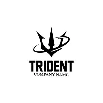 Trident Logo Template Vector Icon Design, god war weapon, spear power of th.. Stock Illustration