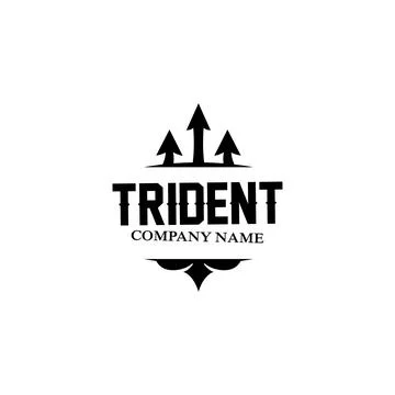 Trident Logo Template Vector Icon Design, god war weapon, spear power of th.. Stock Illustration