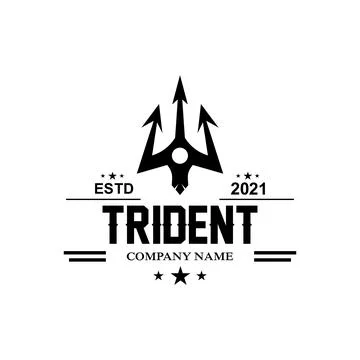Trident Logo Template Vector Icon Design, god war weapon, spear power of th.. Stock Illustration