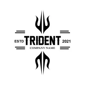 Trident Logo Template Vector Icon Design, god war weapon, spear power of th.. Stock Illustration