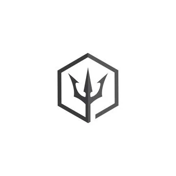 Trident  Logo Template vector symbol Illustrazione stock