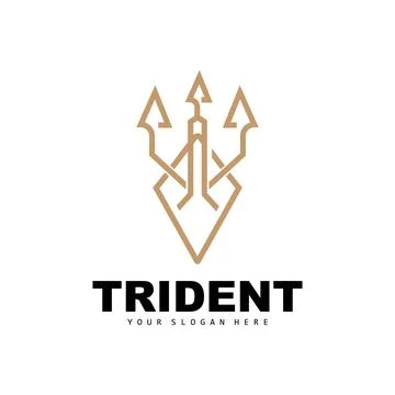 Trident Logo, Vector Magic Spear of Poseidon Neptune, Triton King Design, T.. Stock Illustration
