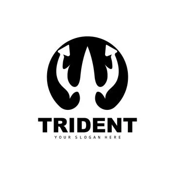 Trident Logo, Vector Magic Spear of Poseidon Neptune, Triton King Design, T.. Stock Illustration
