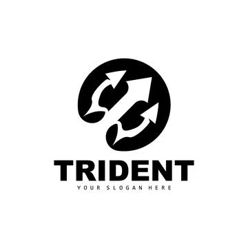 Trident Logo, Vector Magic Spear of Poseidon Neptune, Triton King Design, T.. Stock Illustration
