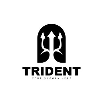 Trident Logo, Vector Magic Spear of Poseidon Neptune, Triton King Design, T.. 库存插图