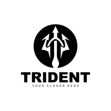 Trident Logo, Vector Magic Spear of Poseidon Neptune, Triton King Design, T.. Stock Illustration