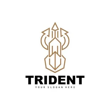 Trident Logo, Vector Magic Spear of Poseidon Neptune, Triton King Design, T.. Stock Illustration
