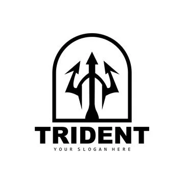 Trident Logo, Vector Magic Spear of Poseidon Neptune, Triton King Design, T.. Stock Illustration