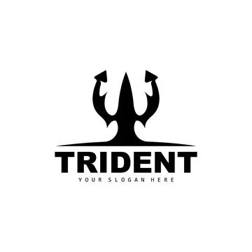 Trident Logo, Vector Magic Spear of Poseidon Neptune, Triton King Design, T.. Stock Illustration