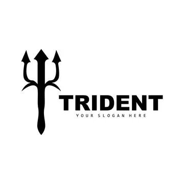 Trident Logo, Vector Magic Spear of Poseidon Neptune, Triton King Design, T.. Stock Illustration