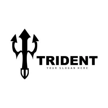 Trident Logo, Vector Magic Spear of Poseidon Neptune, Triton King Design, T.. 스톡 일러스트