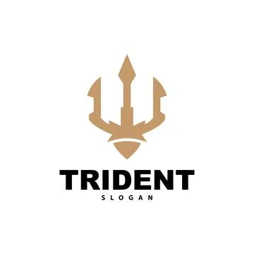 Trident Logo, Vector Magic Spear of Poseidon Neptune, Triton King Design, T.. 库存插图