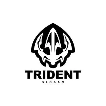 Trident Logo, Vector Magic Spear of Poseidon Neptune, Triton King Design, T.. 库存插图