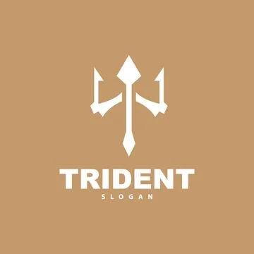Trident Logo, Vector Magic Spear of Poseidon Neptune, Triton King Design, T.. 库存插图