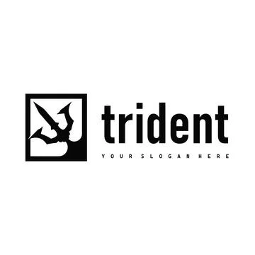 Trident logo weapon concept,  pitchfork weapon as a symbol of poseidon, nep.. Stock Illustration