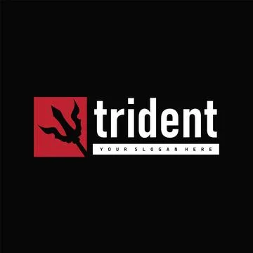 Trident logo weapon concept,  pitchfork weapon as a symbol of poseidon, nep.. Stock Illustration
