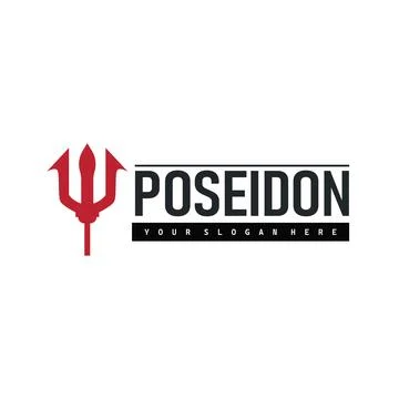 Trident logo weapon concept,  pitchfork weapon as a symbol of poseidon, nep.. Stock Illustration