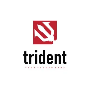 Trident logo weapon concept,  pitchfork weapon as a symbol of poseidon, nep.. Stock Illustration