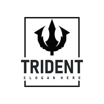 Trident logo weapon concept,  pitchfork weapon as a symbol of poseidon, nep.. Stock Illustration